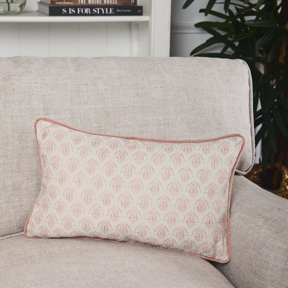 Agave Cushion Cover (Blush Rectangular)