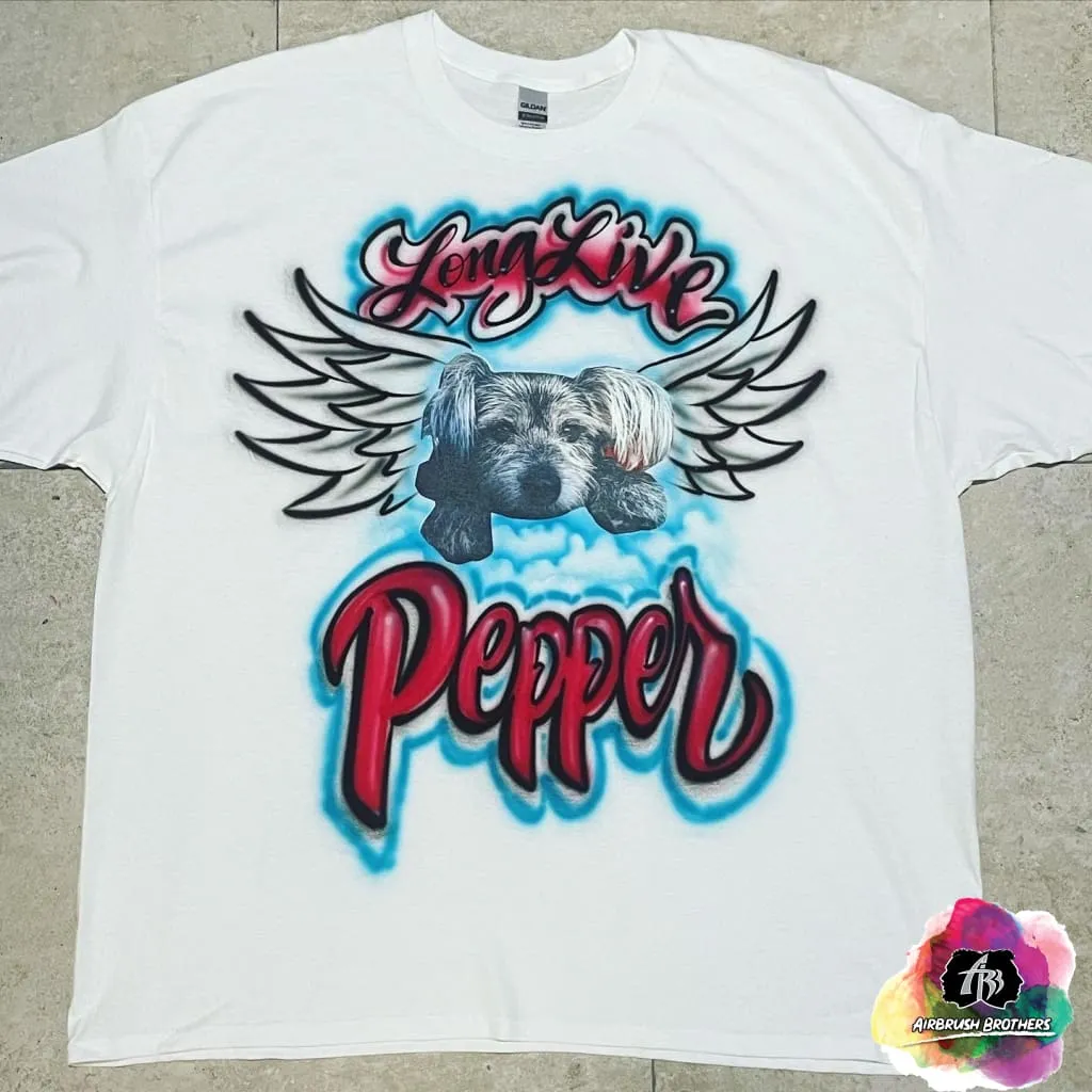 Airbrush Pet w/ Wings Shirt Design