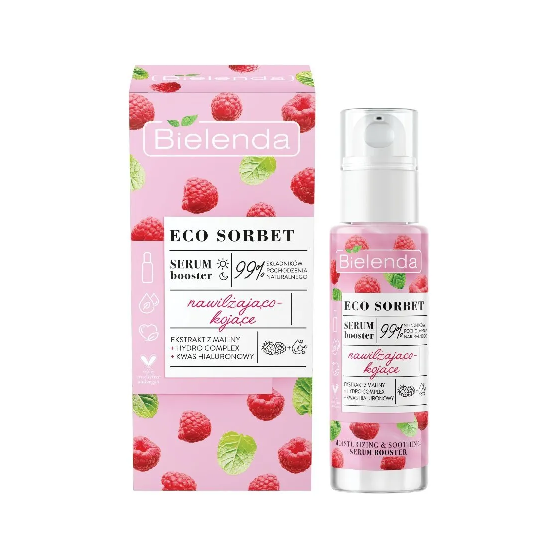 Bielenda ECO SORBET - Raspberry - Moisturizing & Soothing Serum-Booster 30ml