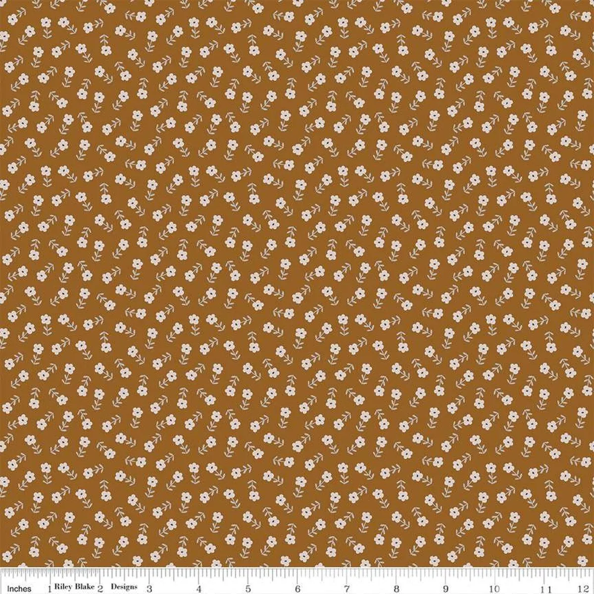 Blush n' Butterscotch by Simple Simon and Company for Riley Blake Designs - Ditsy Floral Cinnamon - C15594-CINNAMON - Sold in 1/2 yard increments