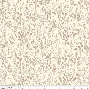 Blush n' Butterscotch by Simple Simon and Company for Riley Blake Designs - Outlines Cream - C15592-CREAM - Sold in 1/2 yard increments