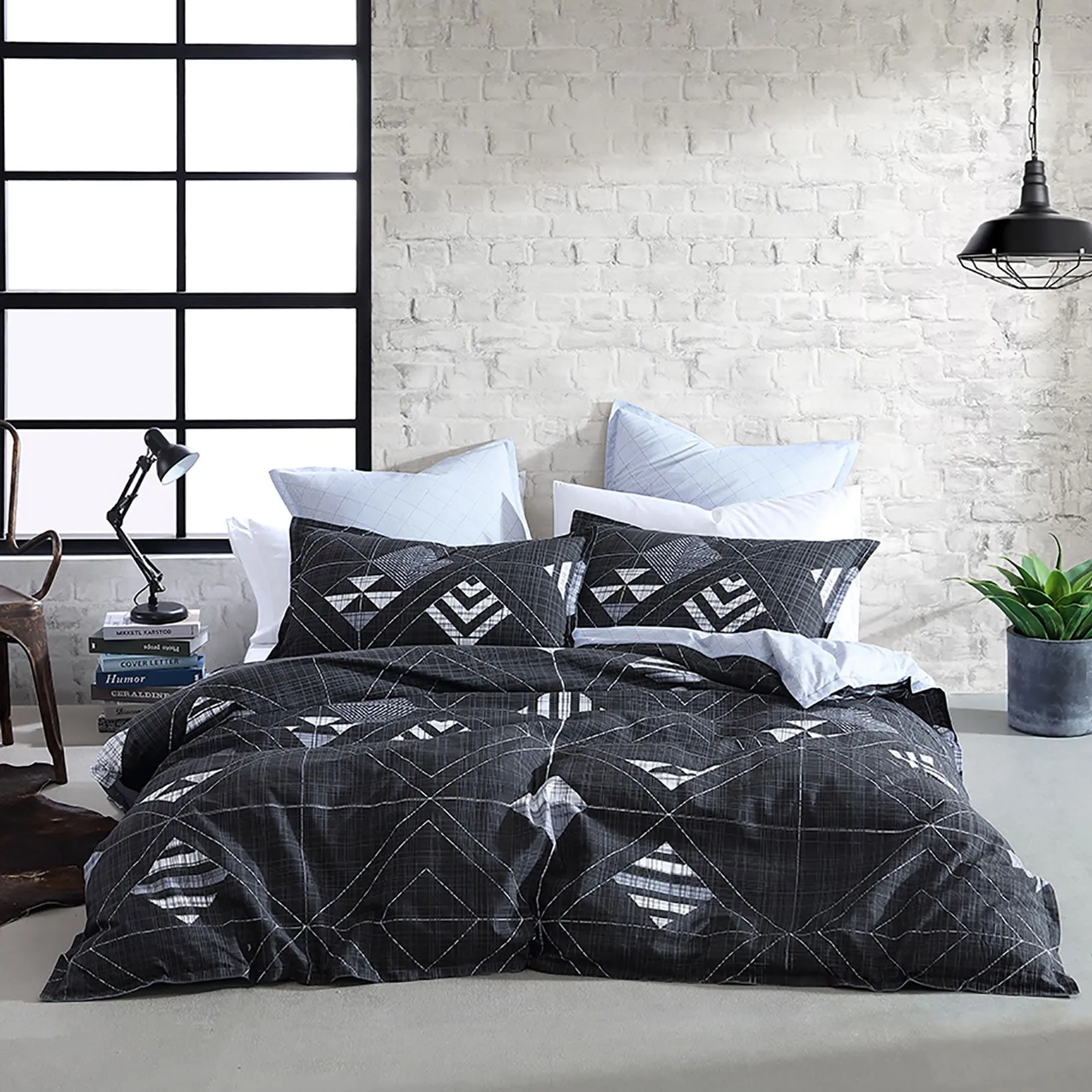 Gibson Black European Pillowcase by Logan and Mason