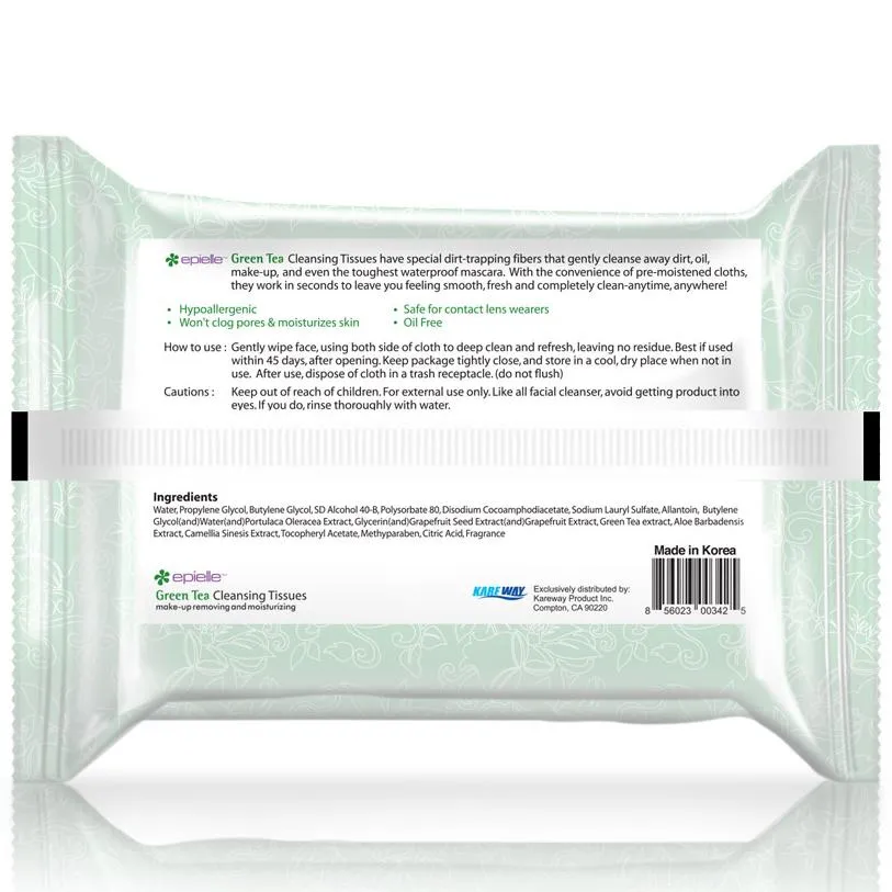 Green Tea Facial Cleansing Tissues | 30ct