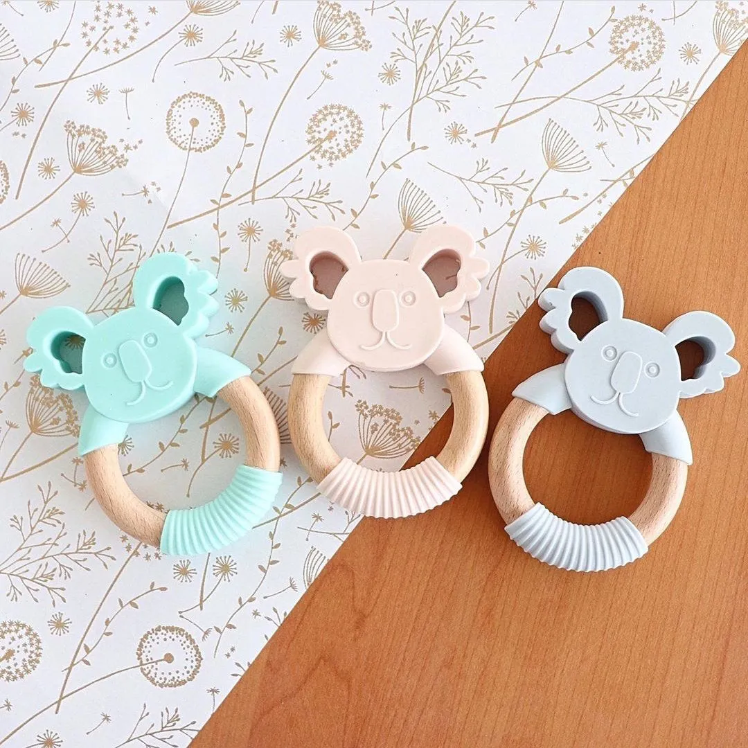 Jellystone Designs Koala Teether - Soft Grey