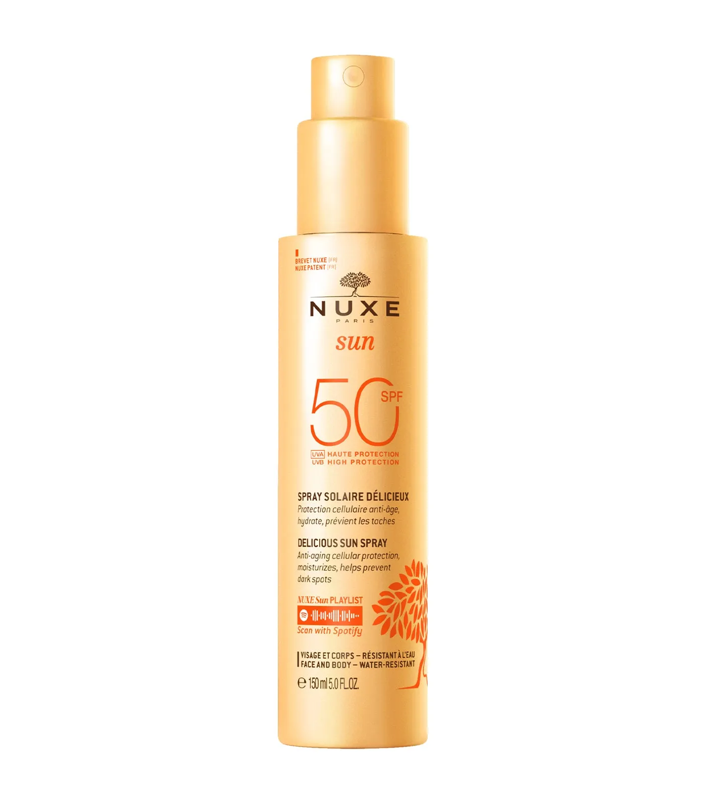 Nuxe Sun Delicious Melting Sun Spray High Protection SPF50 face and body