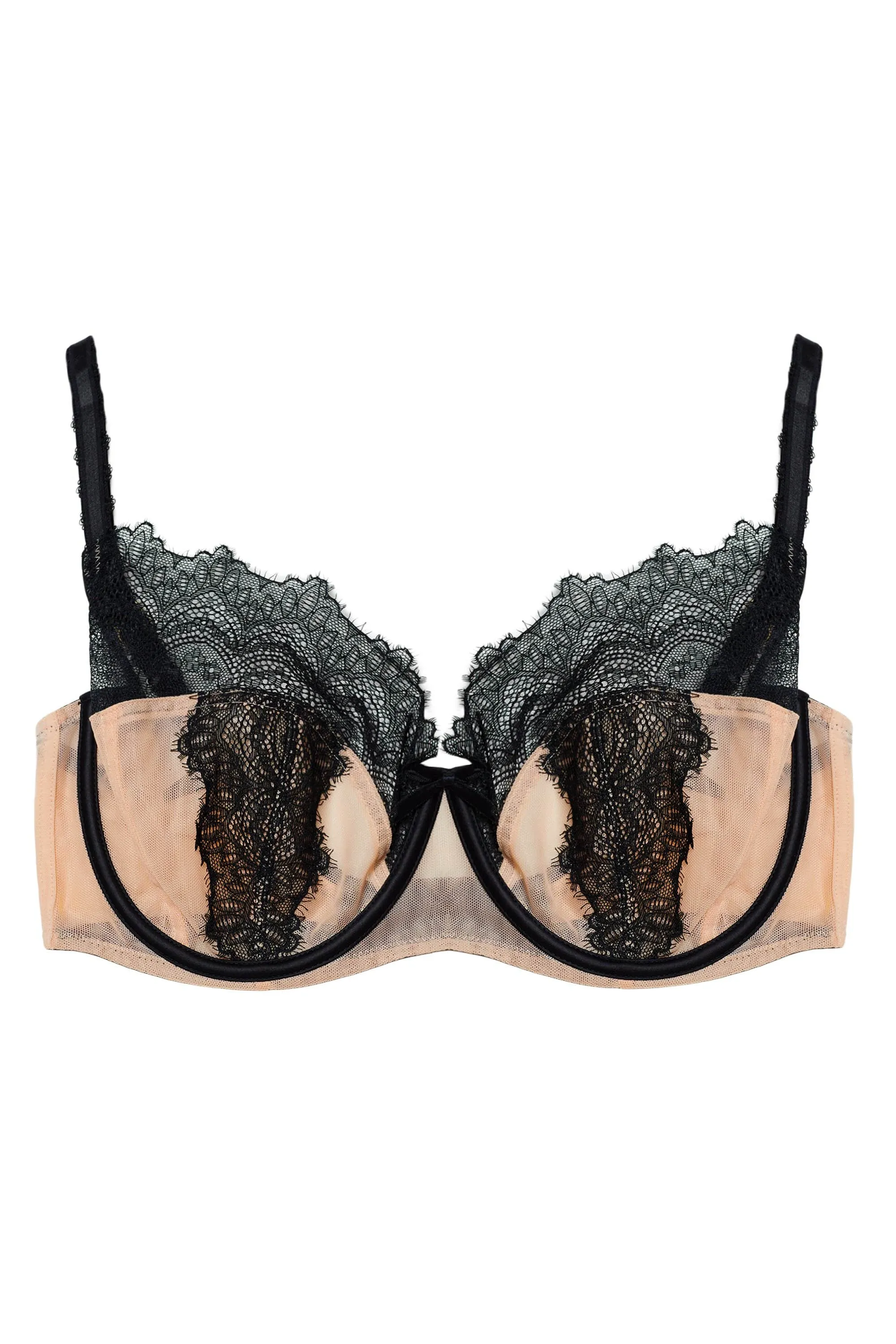 Rosalyn Black and Blush Balcony Bra