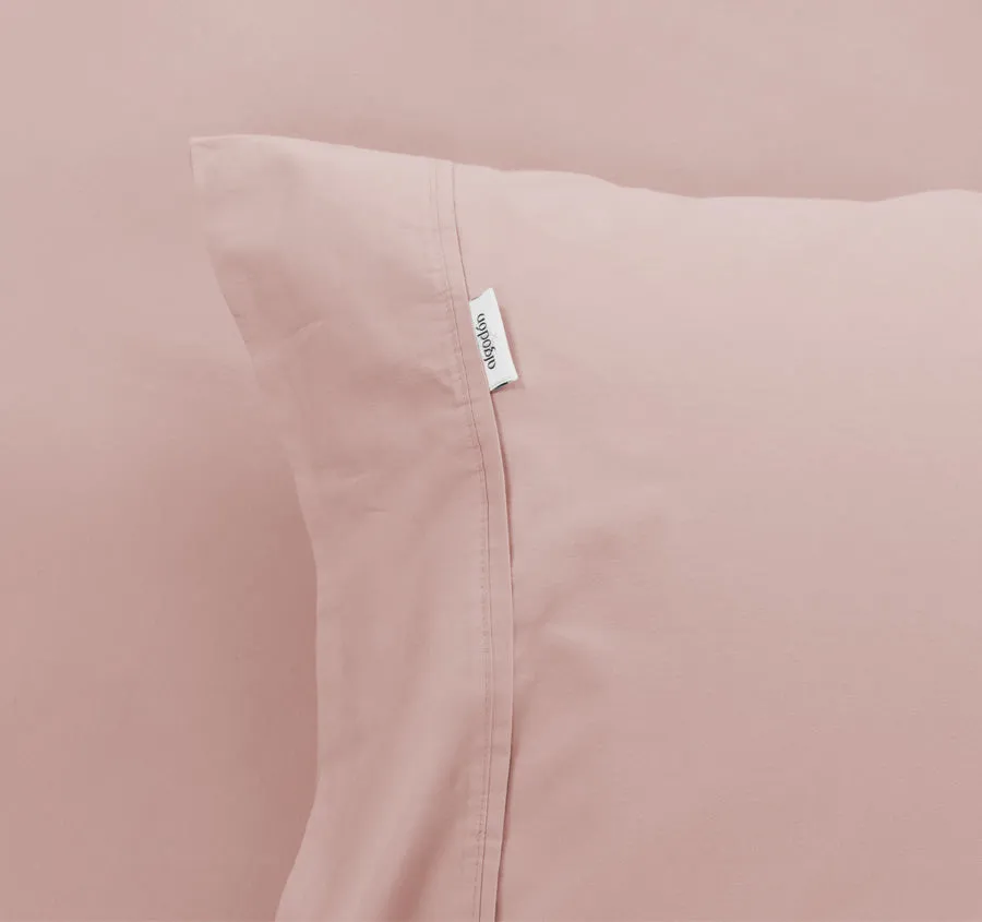 Tuscan Collection Cotton Percale Fitted Sheet Combo Set Range Blush