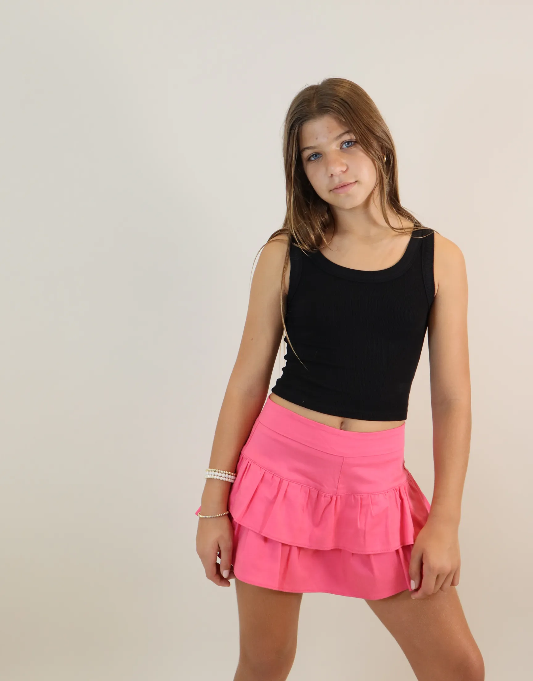 TWEEN LIVI RIBBED LONG TANK SOLIDS